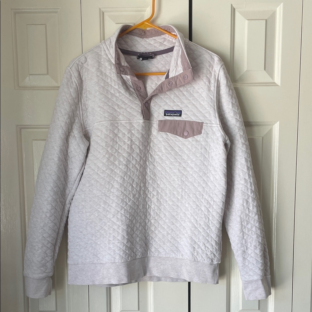 Patagonia Gray Crew Neck Quilted Sweater